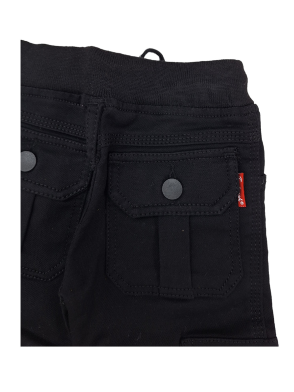Cotton 6 Pockets Boy's Pant Jogger's Style Black - Image 6