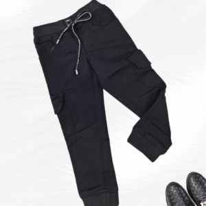 Cotton 6 Pockets Boy's Pant Jogger's Style Black