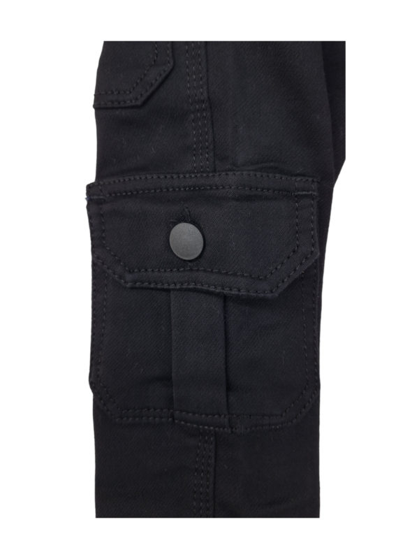 Cotton 6 Pockets Boy's Pant Jogger's Style Black - Image 5