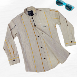 Shirt with off white colour with turn up sleeves option