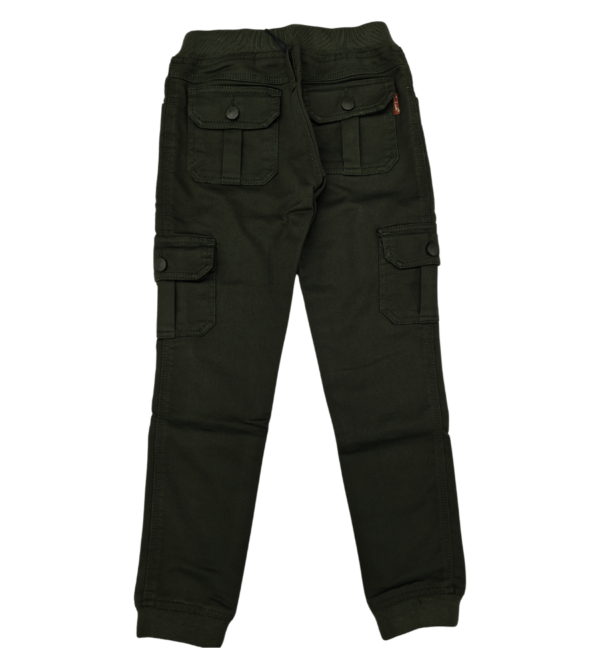 Smart Olive Green Cotton 6 Pockets Jogger's Pant For Boys Z1 - Image 3