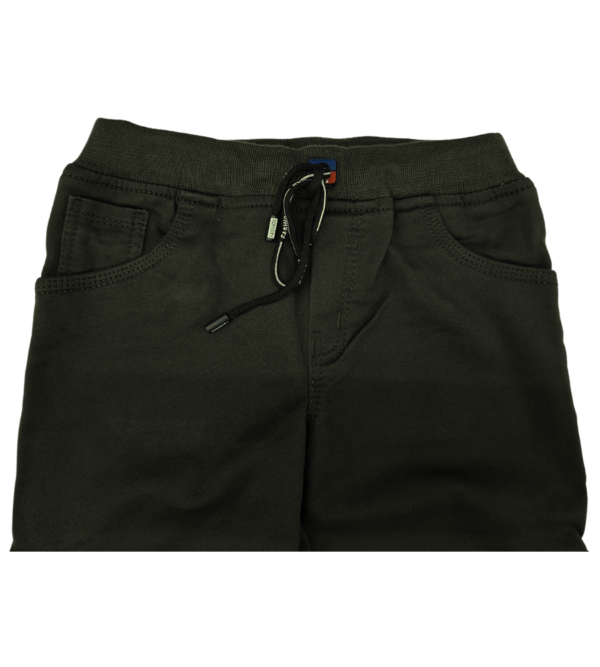 Smart Olive Green Cotton 6 Pockets Jogger's Pant For Boys Z1 - Image 4