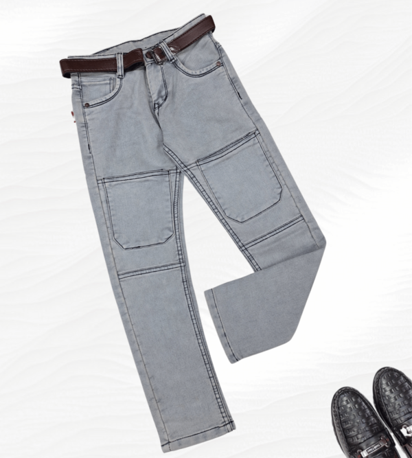 Stylish Light Blue Denim with Front Pocket Design