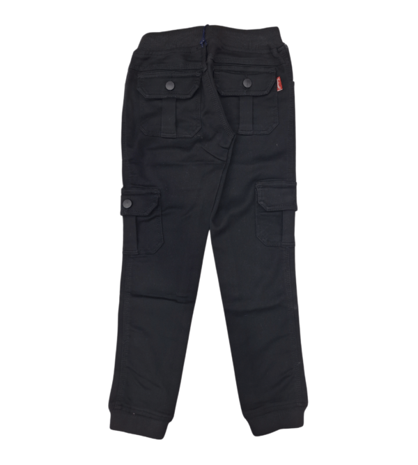 Smart Black Cotton 6 Pockets Jogger's Pant For Boys Z3 - Image 3