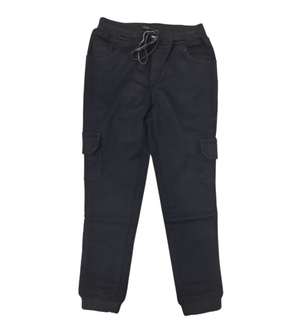 Smart Black Cotton 6 Pockets Jogger's Pant For Boys Z3 - Image 2