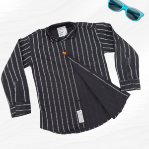 Vertical Stripes Shirt in Shade of Black