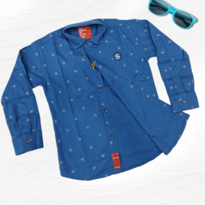 Full hand Blue shade Shirt with turn up sleeves options