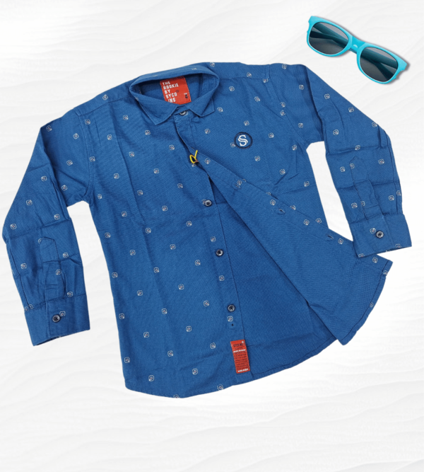 Full hand Blue shade Shirt with turn up sleeves options