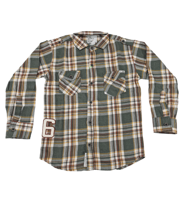 Full Hand Shirt in Shade of Brown for boys