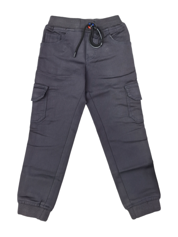 Cotton 6 Pockets Boy's Pant Jogger's Style Grey A - Image 2