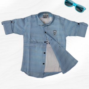 Light Blue Shirt & White Tshirt Combo
