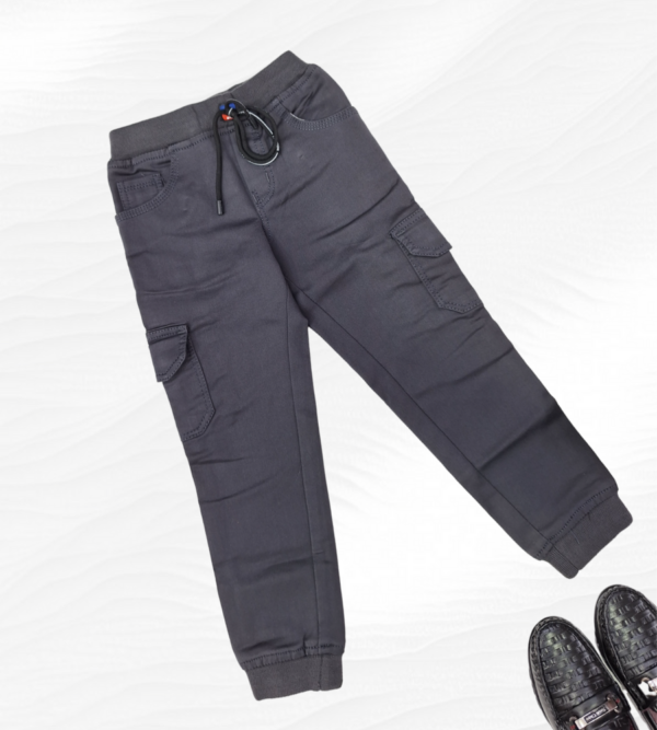 Cotton 6 Pockets Boy's Pant Jogger's Style Grey A