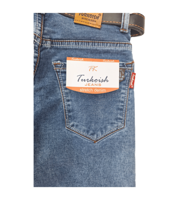 Smart Wash Jeans in Torn Pattern in shade of Blue