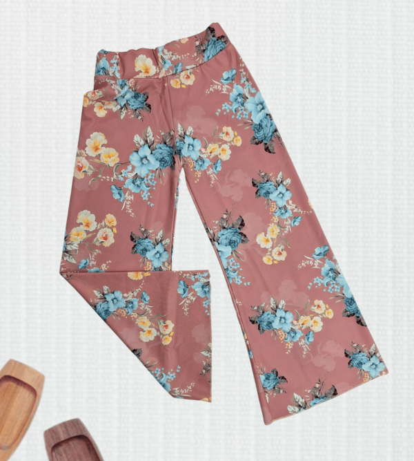 Palazzo In Tensile Fabric in Peach Color With Beautiful Flowery Prints