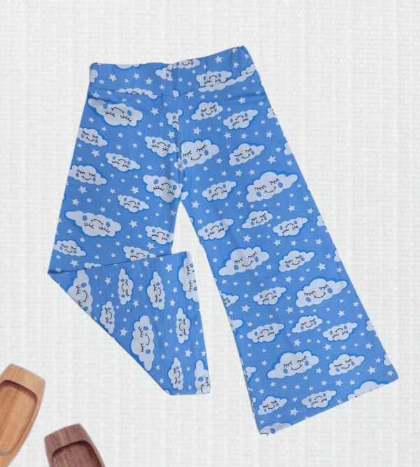 Palazzo In Tensile Fabric in Light Blue Color With Beautiful Flowery Prints