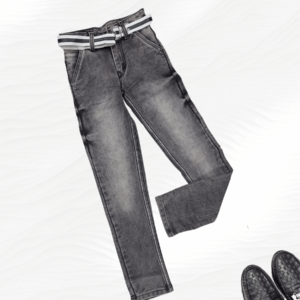 Smart Denim with wash in shade of carbon black colour