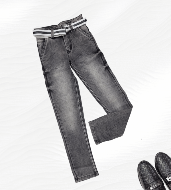 Smart Denim with wash in shade of carbon black colour