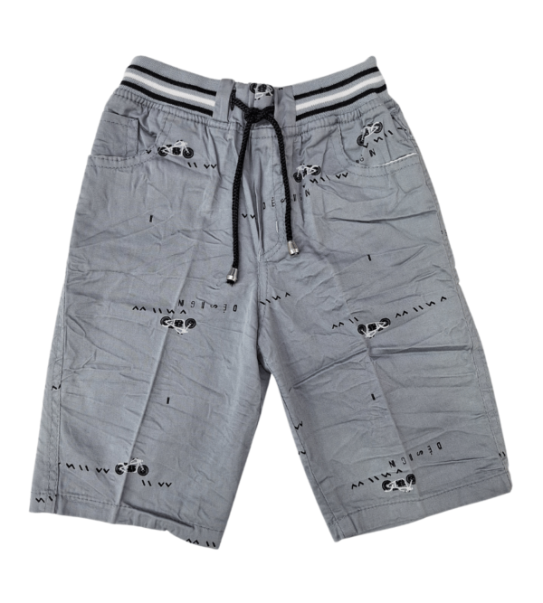 Grey Lightweight Boys Cotton Shorts / Capri Pant For Kids E - Image 2