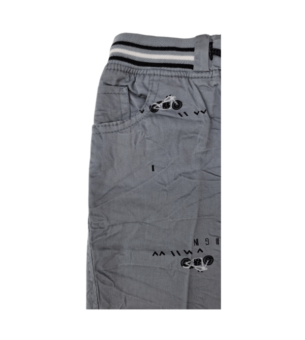 Grey Lightweight Boys Cotton Shorts / Capri Pant For Kids E - Image 5
