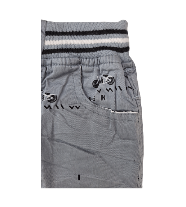 Grey Lightweight Boys Cotton Shorts / Capri Pant For Kids E - Image 4