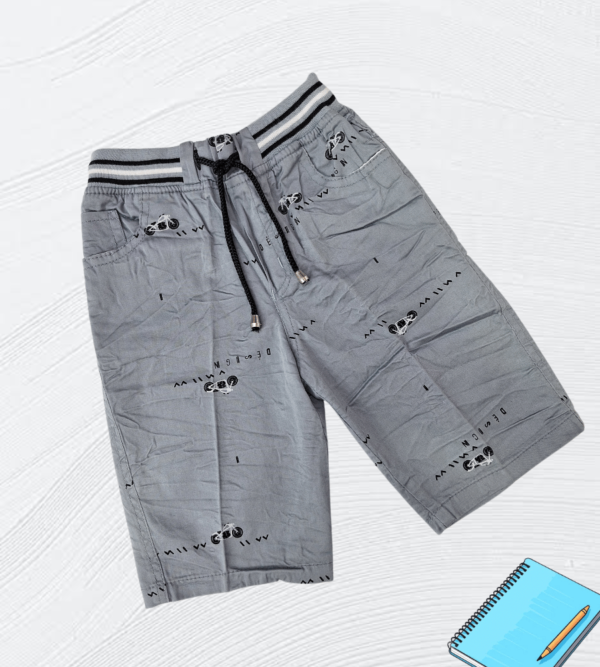 Boy's Cotton Capri in Shade of grey
