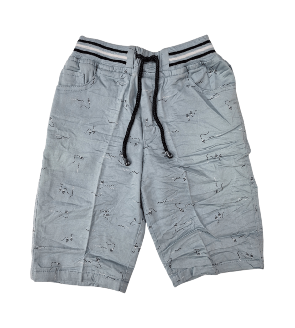 Cotton Lightweight Cotton Shorts / Capri Pant Boys Light Blue A - Image 3