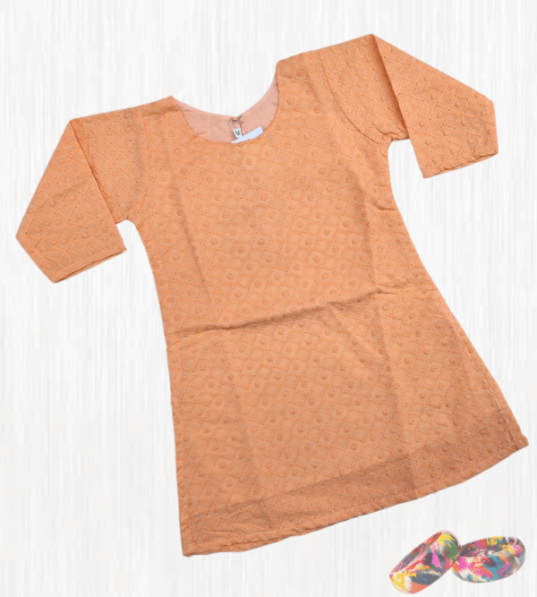 Chikan Smart Kurti With Lining For Girls Indian Dress D