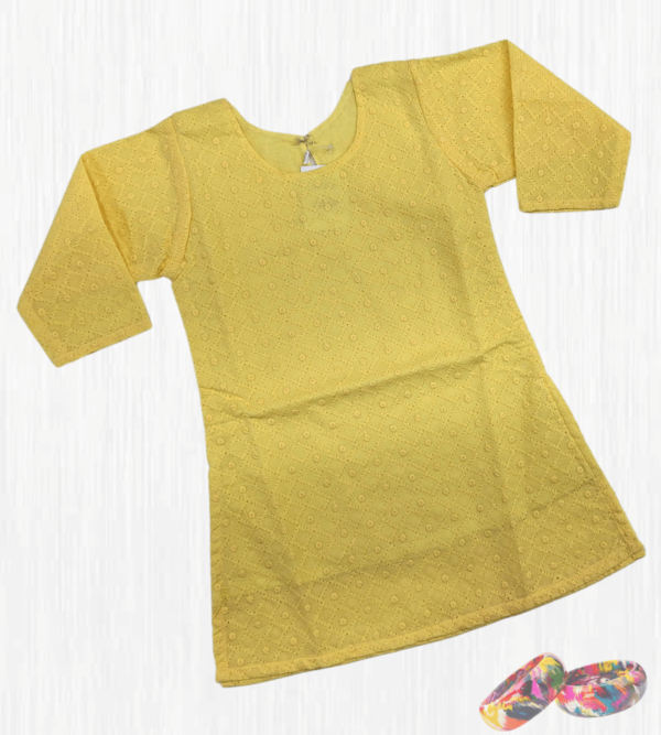 Chikan Smart Kurti With Lining For Girls Indian Dress C