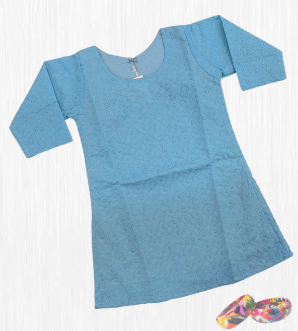 Chikan Smart Kurti With Lining For Girls Indian Dress B