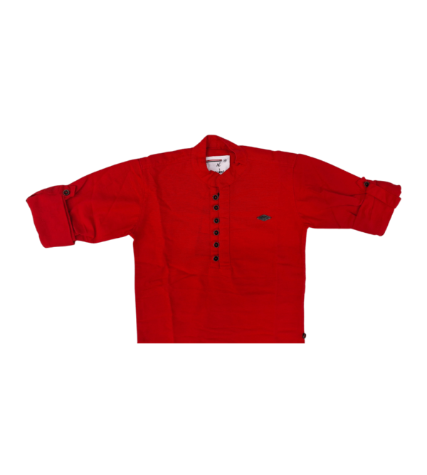 Premium Smart Red Kurta Shirt for Boys AP - Image 3