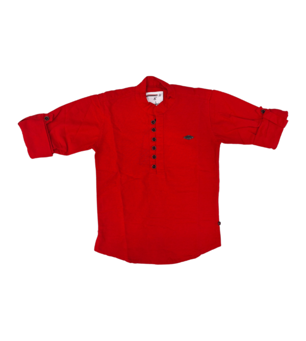 Premium Smart Red Kurta Shirt for Boys AP - Image 4