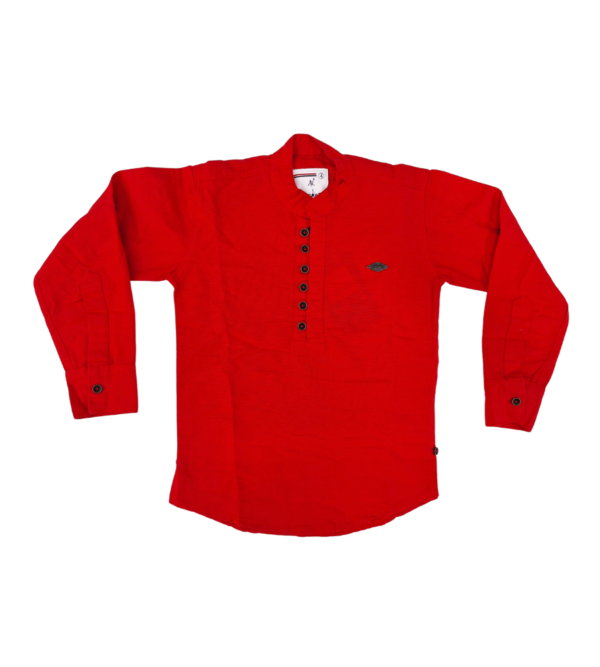 Premium Smart Red Kurta Shirt for Boys AP - Image 2