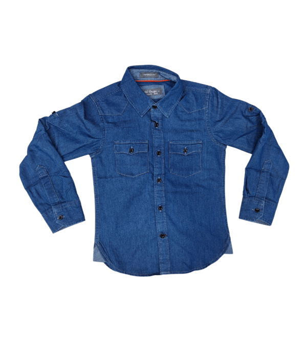 Denim Smart Shirt for Boys AZ - Image 3