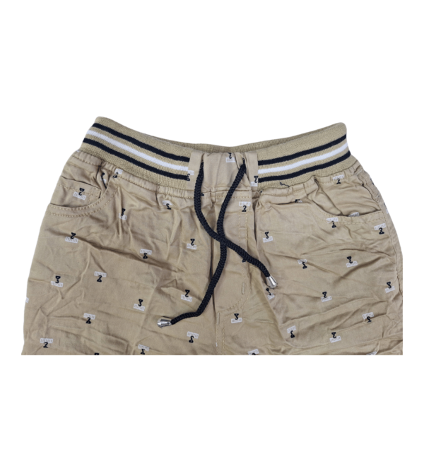 Cream Soft-Print Boy’s Summer Shorts – Cool & Comfy F - Image 2