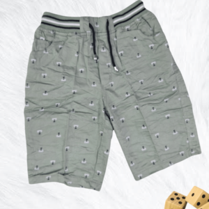 Super Comfy Summer Shorts for Kids in Cotton Green Color  L