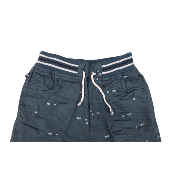 Ultra-Comfy Summer Shorts for Kids in Cotton Dark Green Color O - Image 4