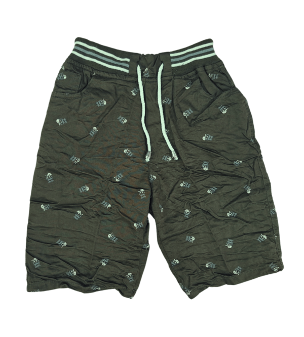 Stylish & Comfy Summer Essentials Boy’s Cotton Shorts In Green I - Image 3