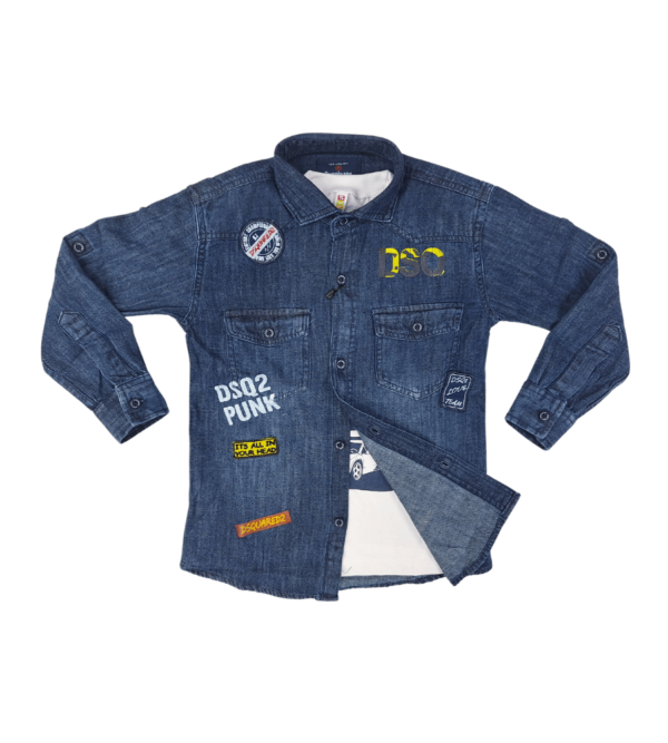 Premium Smart Denim Shirt with Tshirt for Boys BT - Image 3