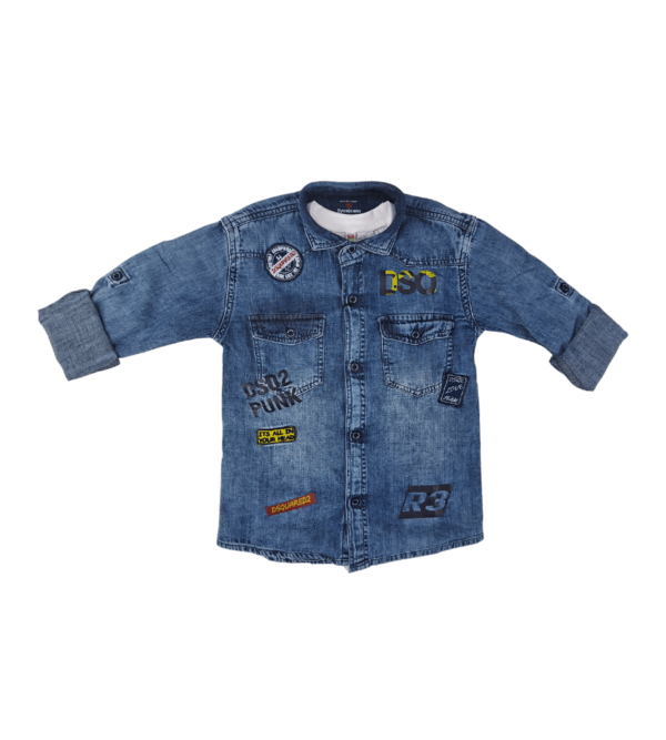 Premium Smart Denim Shirt with Tshirt for Boys BV - Image 9