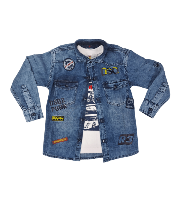 Premium Smart Denim Shirt with Tshirt for Boys BV - Image 5