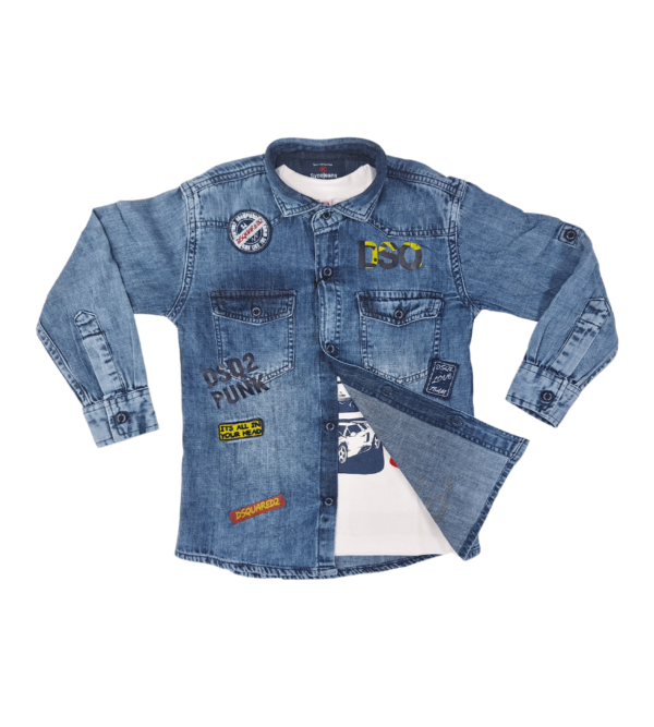 Premium Smart Denim Shirt with Tshirt for Boys BV - Image 4