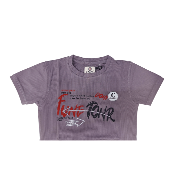 Smart Casual Purple Tshirt For Boys EO - Image 3
