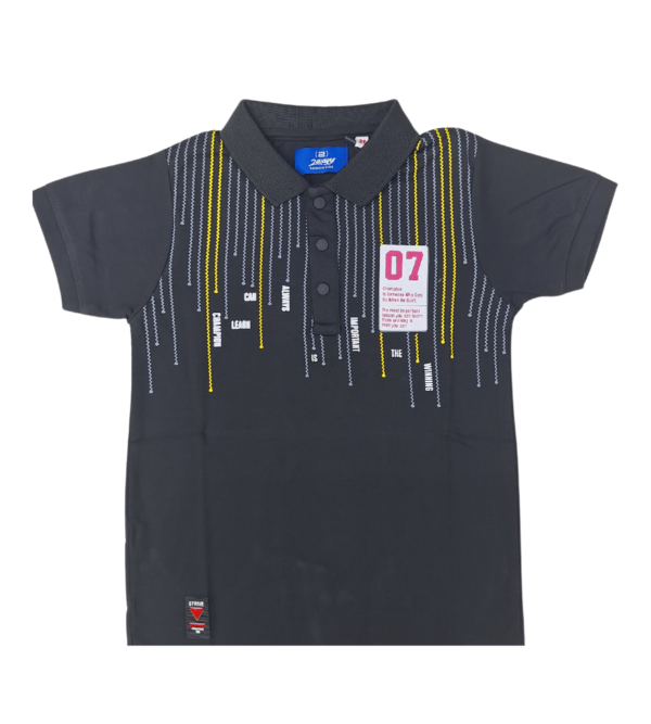Smart Casual Black Tshirt For Boys EI - Image 2