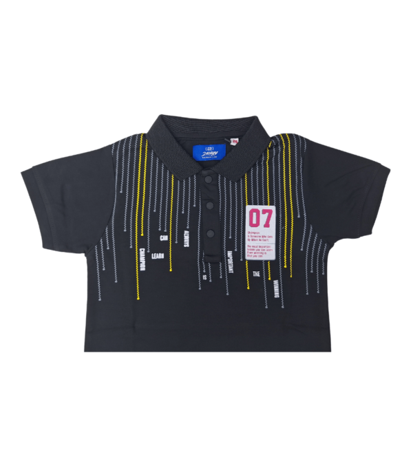 Smart Casual Black Tshirt For Boys EI - Image 3