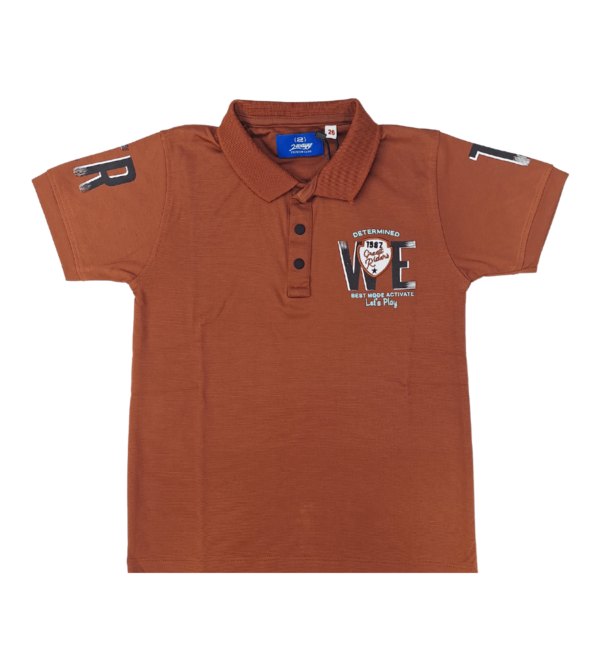 Smart Casual BackPrint Brown Tshirt For Boys EJ - Image 3