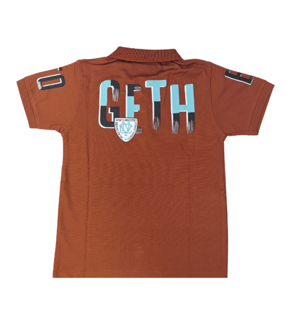 Smart Casual BackPrint Brown Tshirt For Boys EJ - Image 2