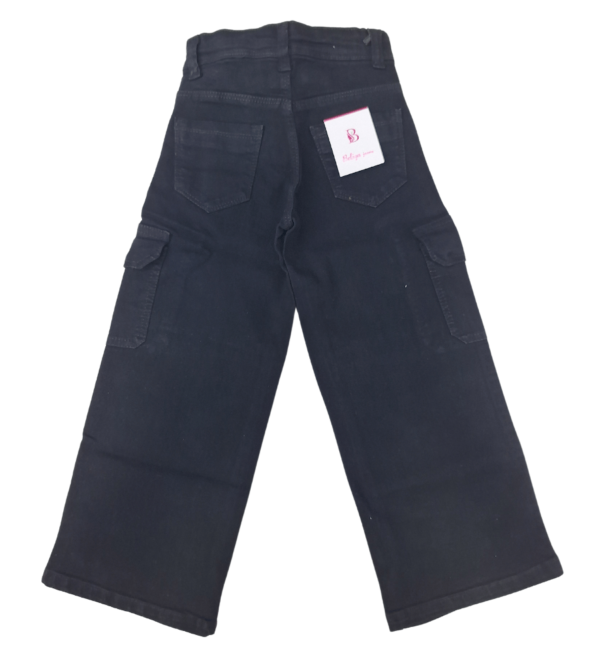 Wide Leg Smart Premium Black Denim Pants For Girls A - Image 2