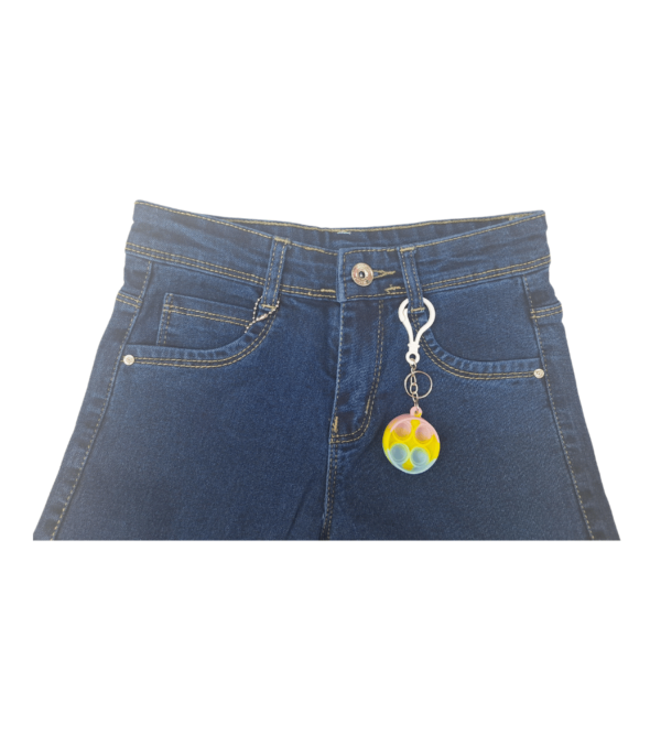 Wide Leg Smart Premium Blue Denim Pants For Girls D - Image 2