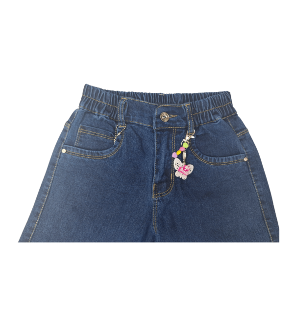 Wide Leg Smart Premium Blue Denim Pants For Girls F - Image 5