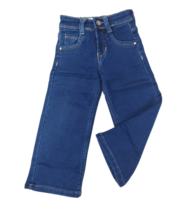 Wide Leg Smart Premium Blue Denim Pants For Girls J - Image 3